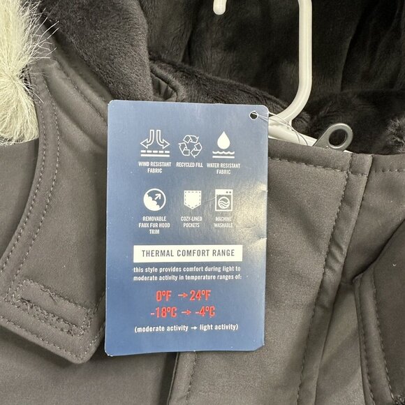 NWT Abercrombie & Fitch Boy's Snow Parka Zip Up Pockets Hood Sz 5 / 6 Black $130 - Picture 11 of 15